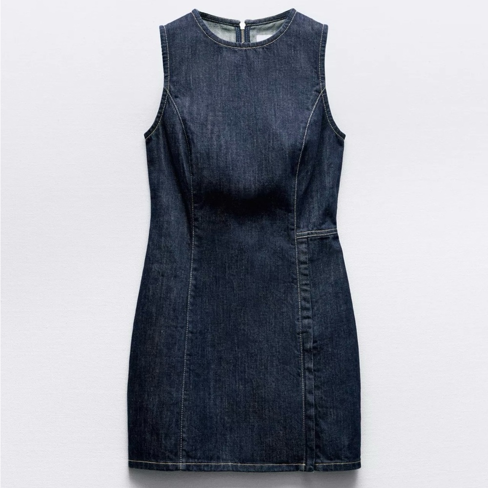 Zara Dark Blue Denim Mini Dress